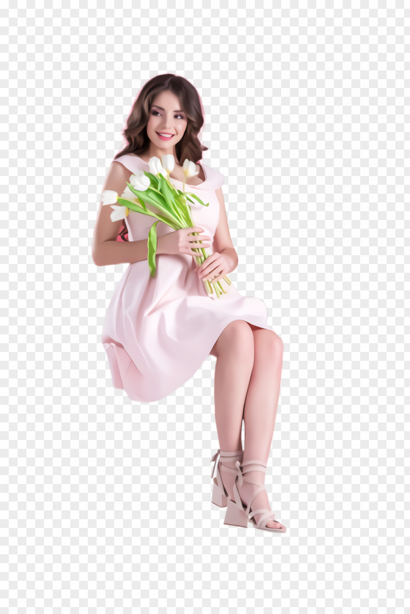 Plant Footwear White Pink Clothing Green Sitting PNG