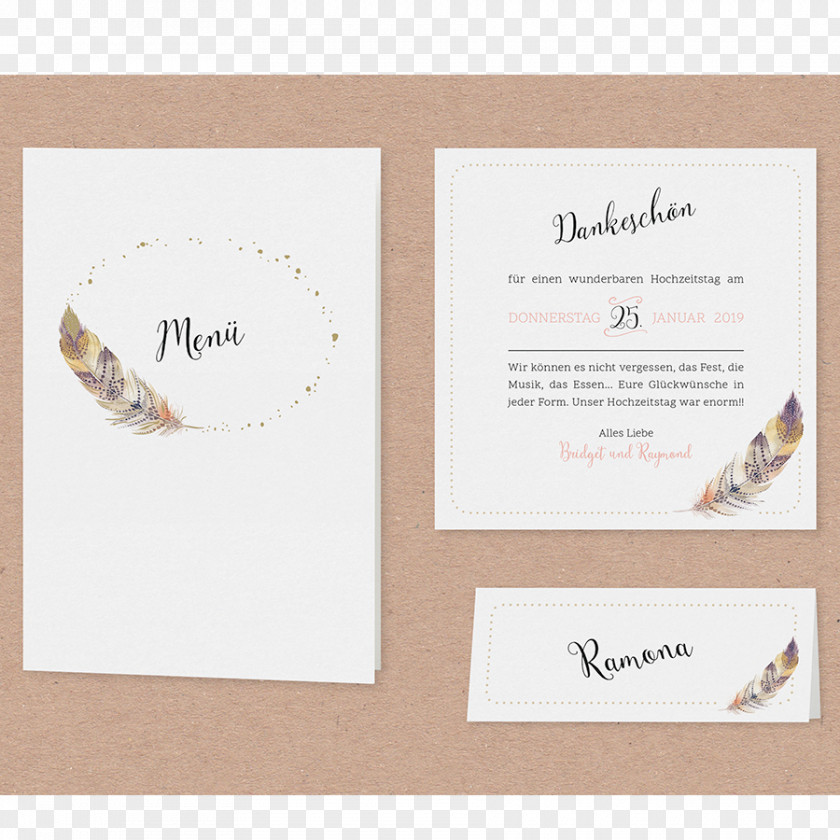 Wedding Invitation Menu Map Boho-chic PNG