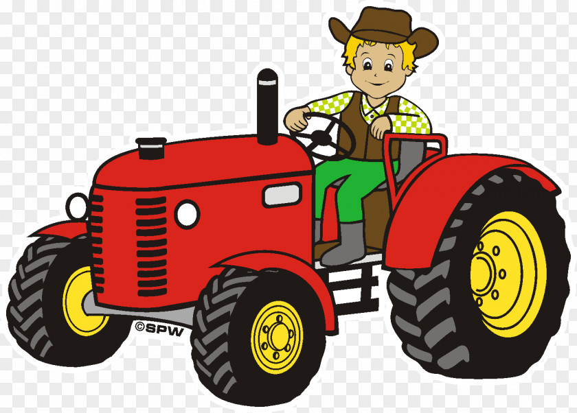 Cartoon Farmer Tractor Agriculture Agricultural Machinery Engineering Sticker PNG