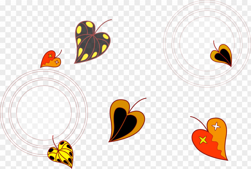 Colored Leaves Circle Pattern Clip Art PNG