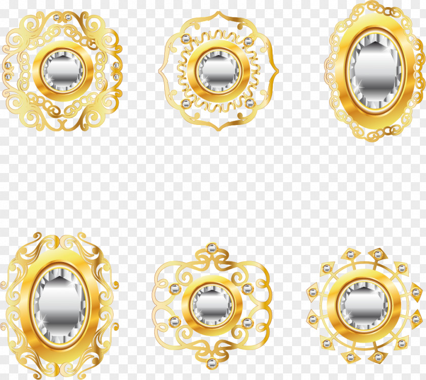 Vector Painted Gold Jewelry Pearl Jewellery PNG