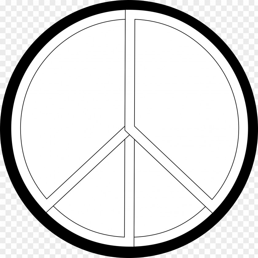 Peace Symbol Black And White Line Art Clip PNG