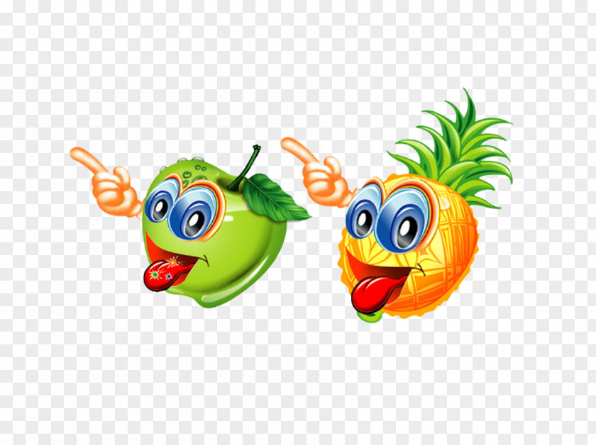 Pineapple Apple Soft Drink Fruit Smiley Clip Art PNG