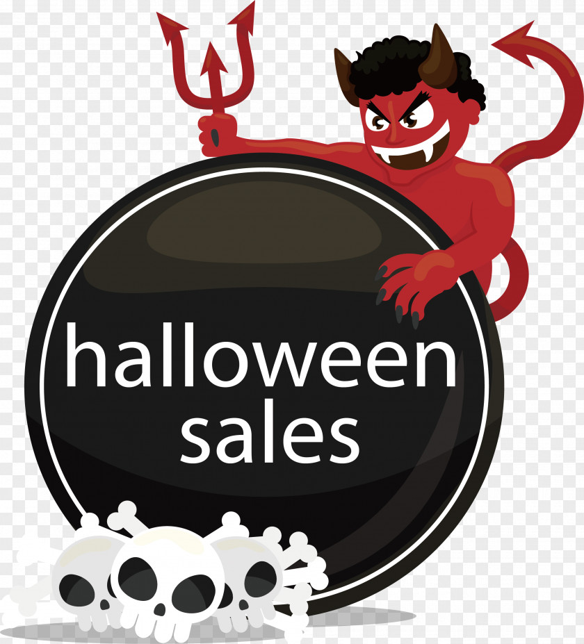 Red Devil Promo Tag Halloween Sales PNG