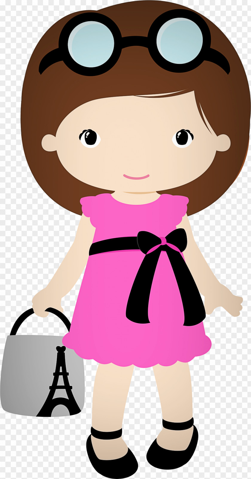 Toddler Brown Hair Cartoon Clip Art Pink Child PNG