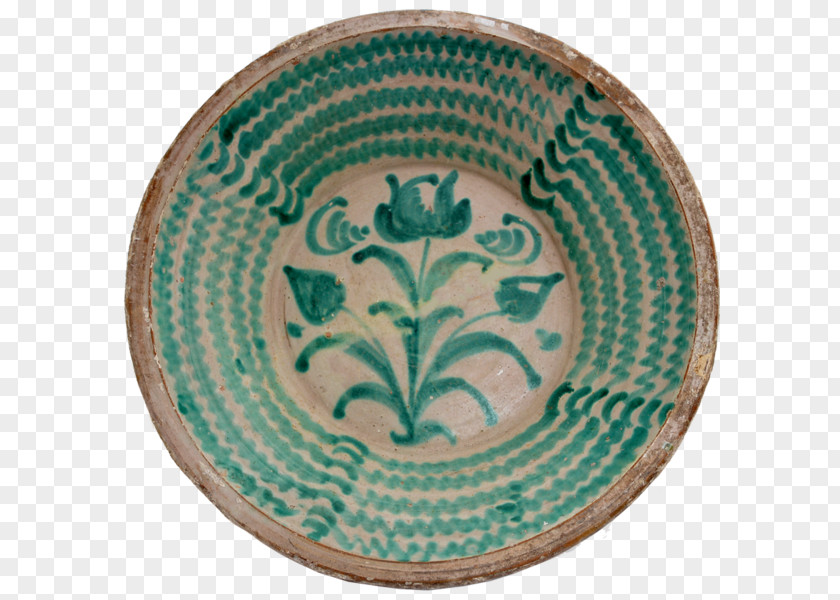 1st Century Pottery Teal Pattern Turquoise Circle M RV & Camping Resort PNG
