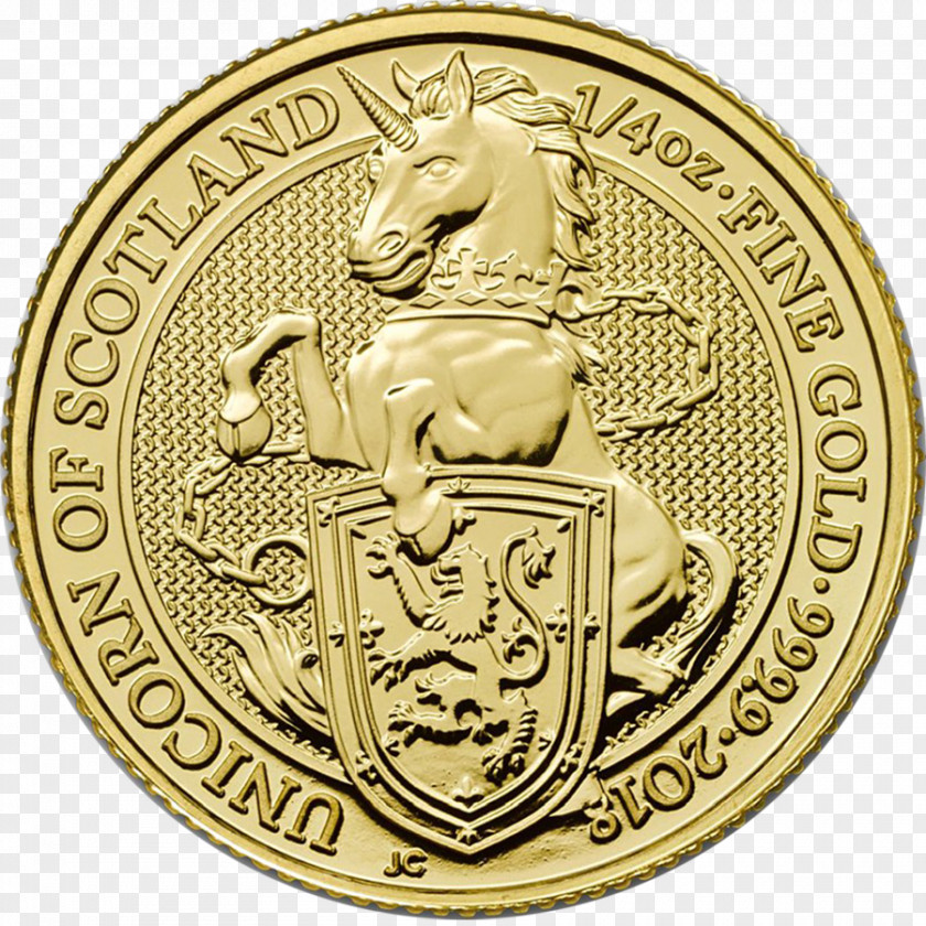 Gold Coins Royal Mint Coin The Queen's Beasts PNG