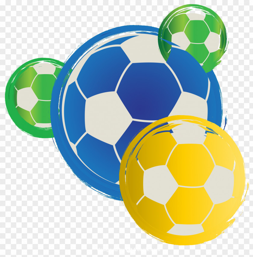 Hand Painted Colored Football Vector 2014 FIFA World Cup Brazil Tournament PNG