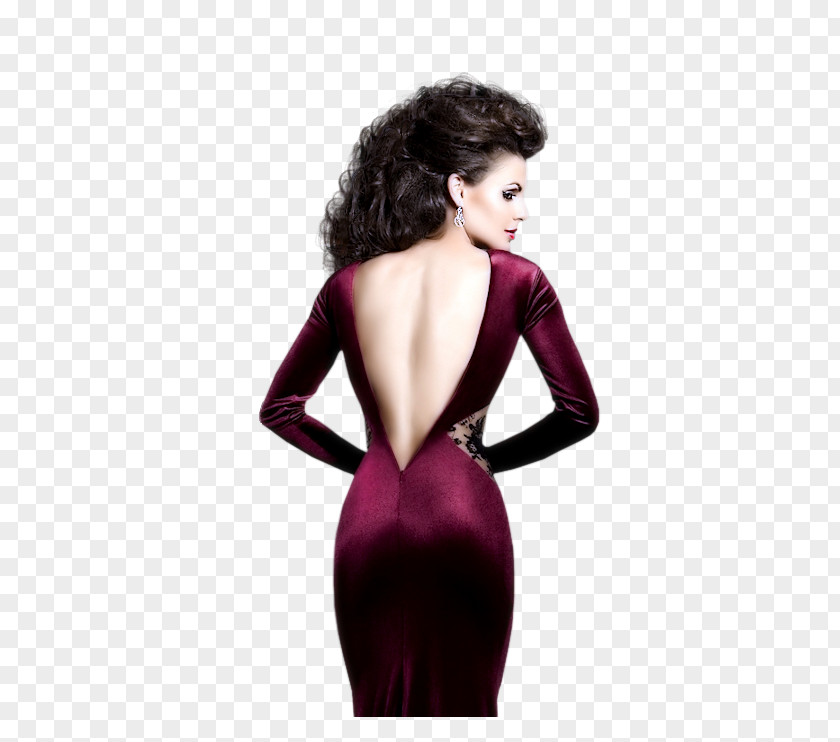 Wine Red Color Cocktail Dress PNG