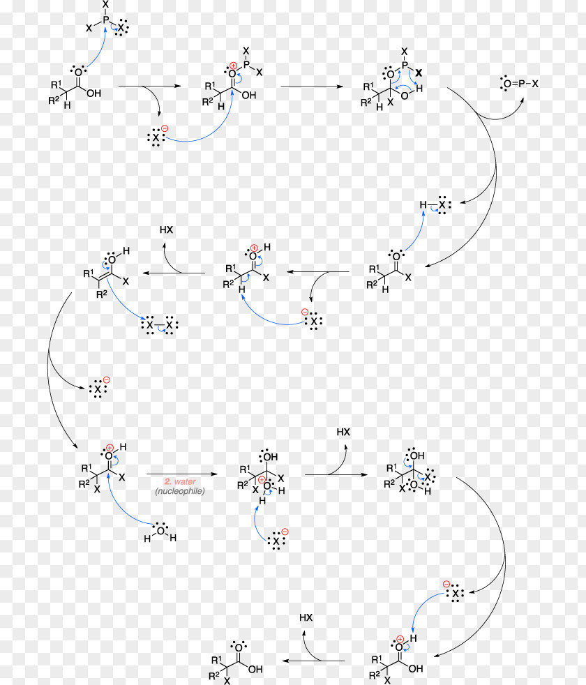 Acyl Chloride Hell–Volhard–Zelinsky Halogenation Phosphorus Tribromide Chemical Reaction Mechanism Organic PNG