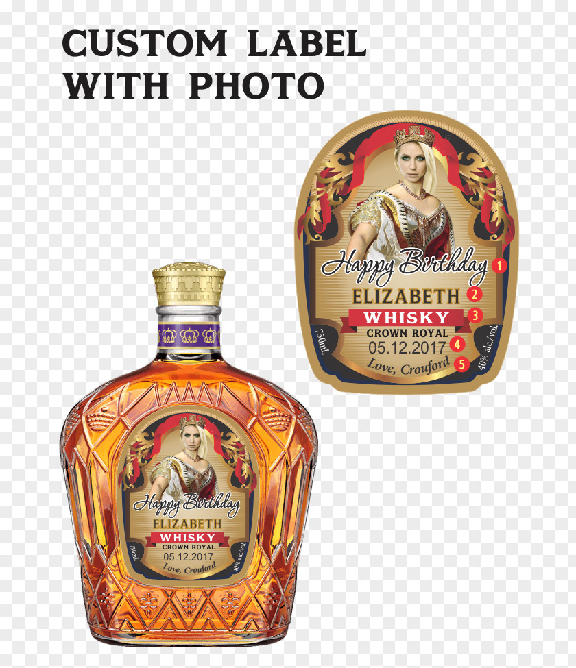 Bottle Crown Royal Bourbon Whiskey Canadian Whisky Distilled Beverage PNG