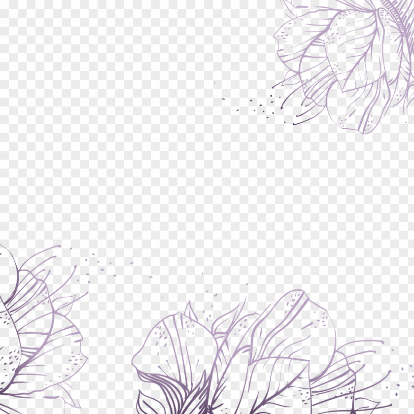 Fantasy Flowers Flower Violet Drawing Icon PNG