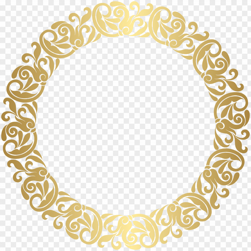 Gold Round Border Frame Clip Art Picture PNG