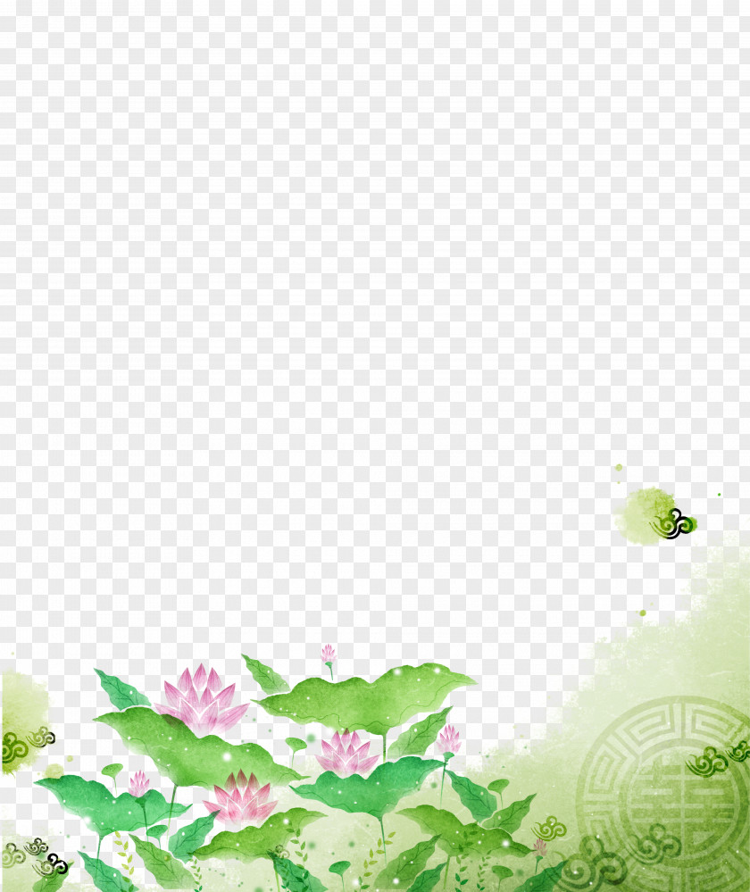 Lotus Border Shading Qingming Download PNG