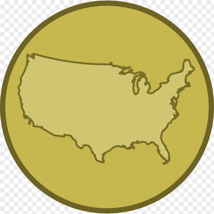 Creative Gold Medal Alaska Hawaii Contiguous United States Blank Map PNG