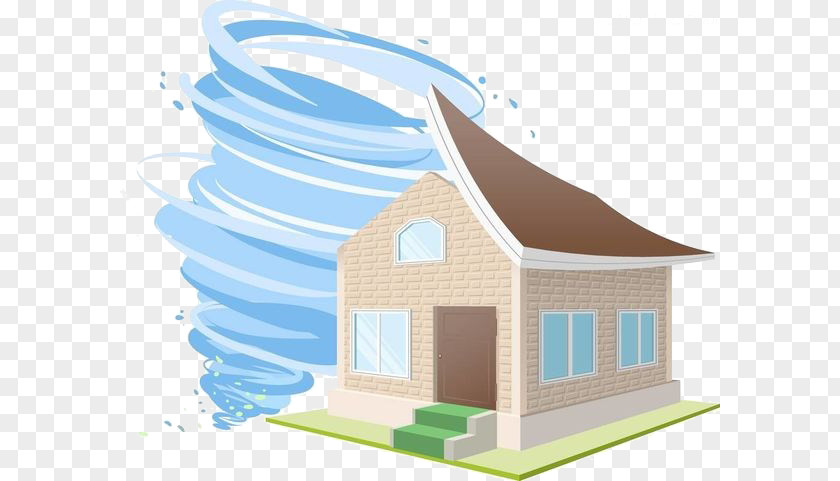 A Tornado Rolled Up House Cartoon Tropical Cyclone Clip Art PNG