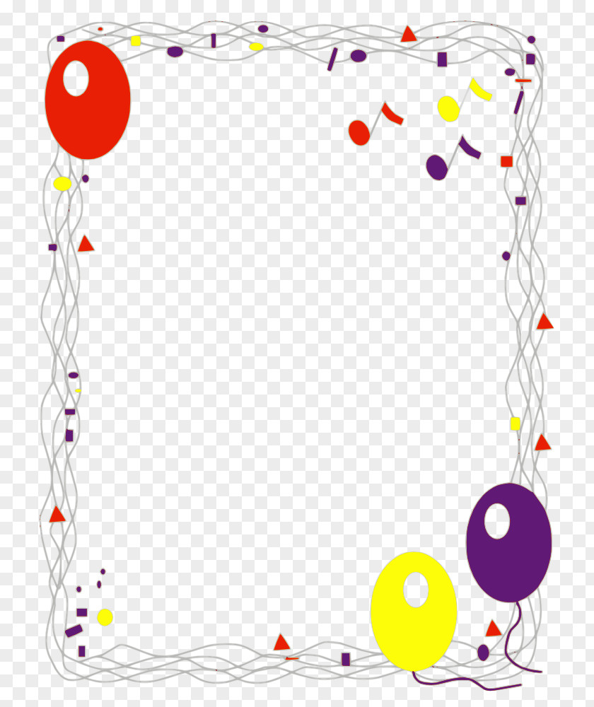 Birthday Borders Free Decorative Balloon Clip Art PNG