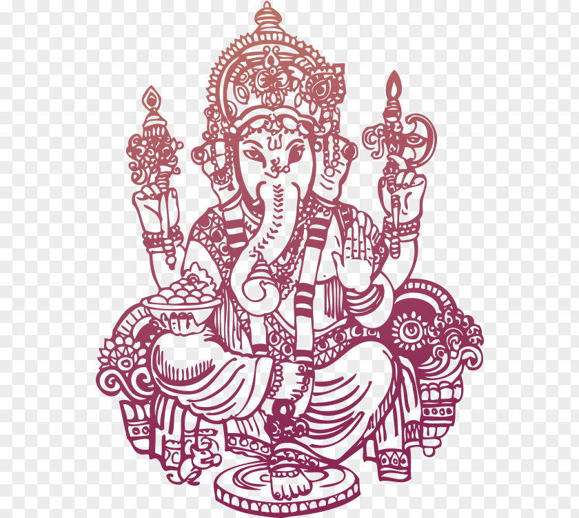 Coloring Book Line Art Ganesh PNG