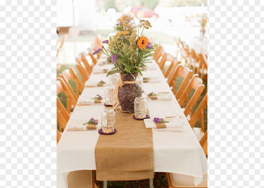 Table Wedding Centrepiece Marriage Hessian Fabric PNG