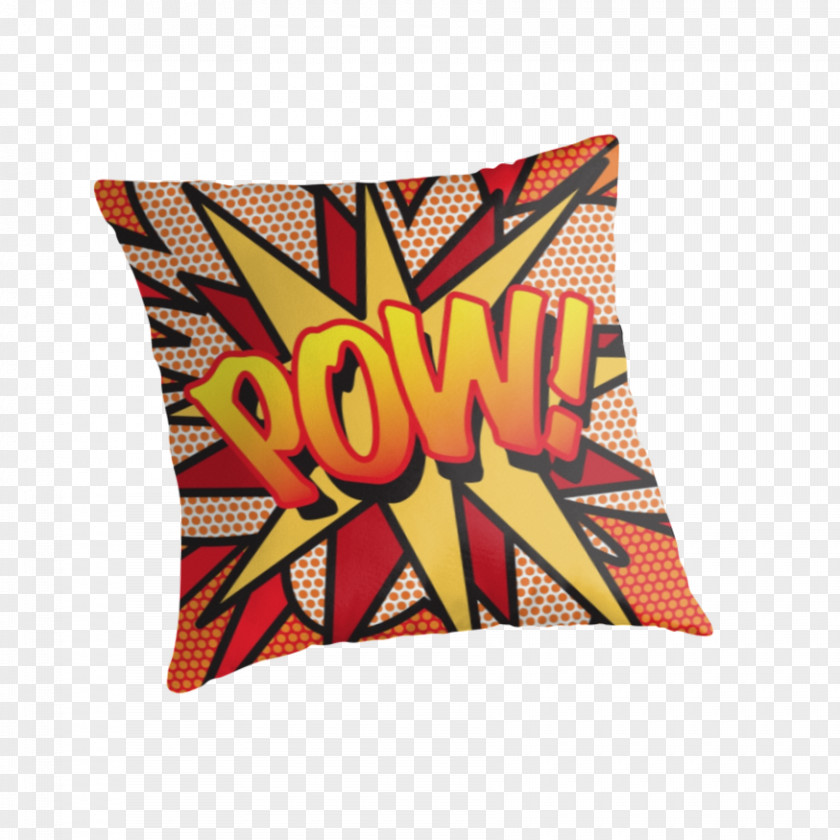 Comic Book Pow Kriegsgefangen Cushion Textile Throw Pillows Rectangle PNG