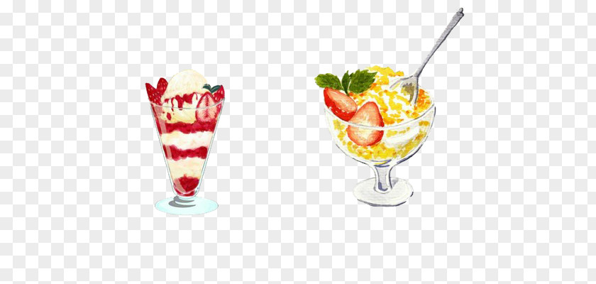 Strawberry Mousse And Yoji Nectar Ice Cream Sundae Parfait PNG