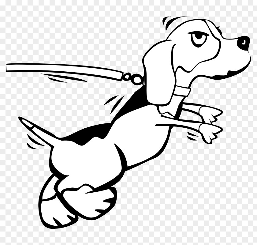 Cartoon White Dog Beagle Puppy Leash Clip Art PNG