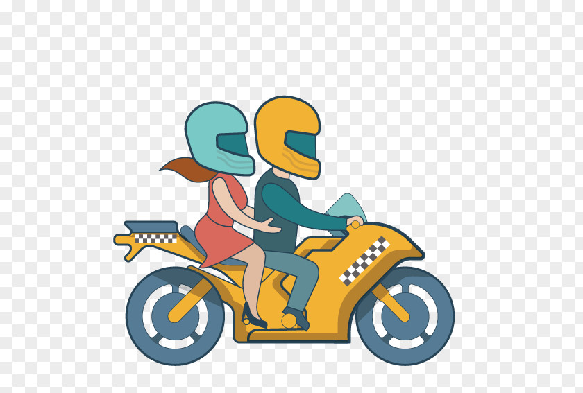 Motorcycle Couple Helmet PNG