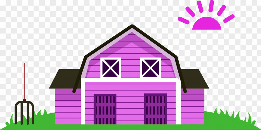 Purple House Cartoon Agriculture PNG