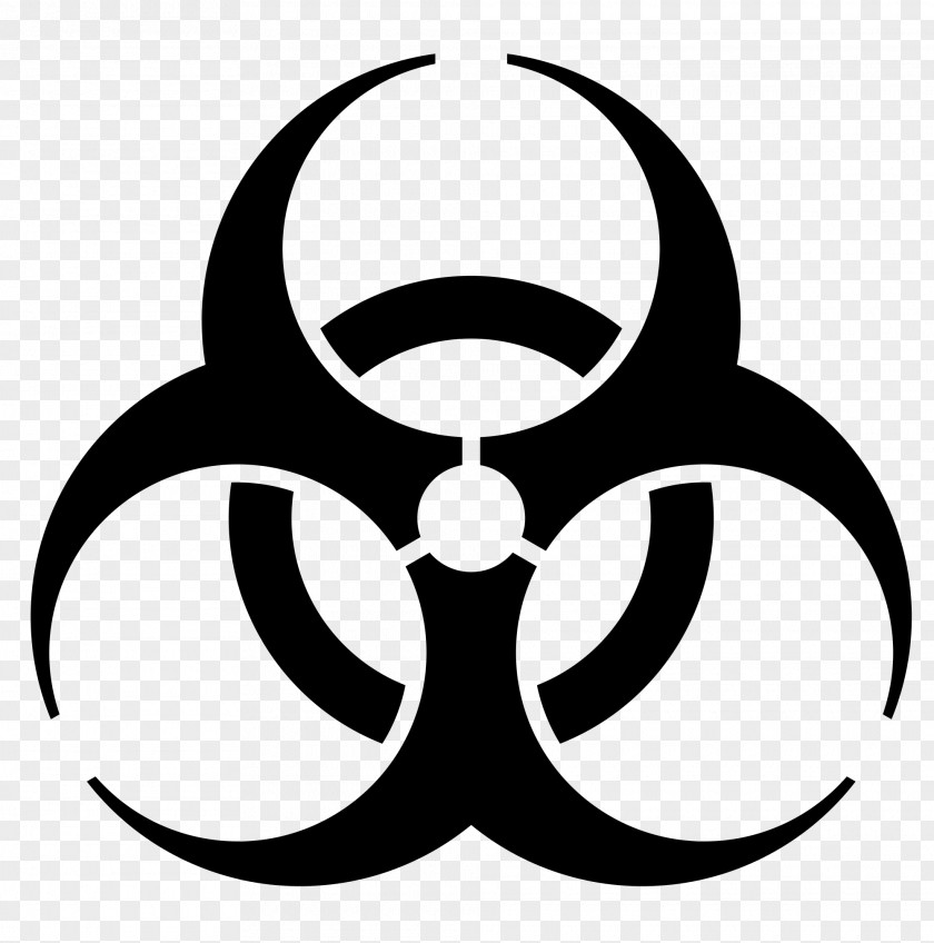 Blackandwhite Emblem Biological Hazard Symbol PNG