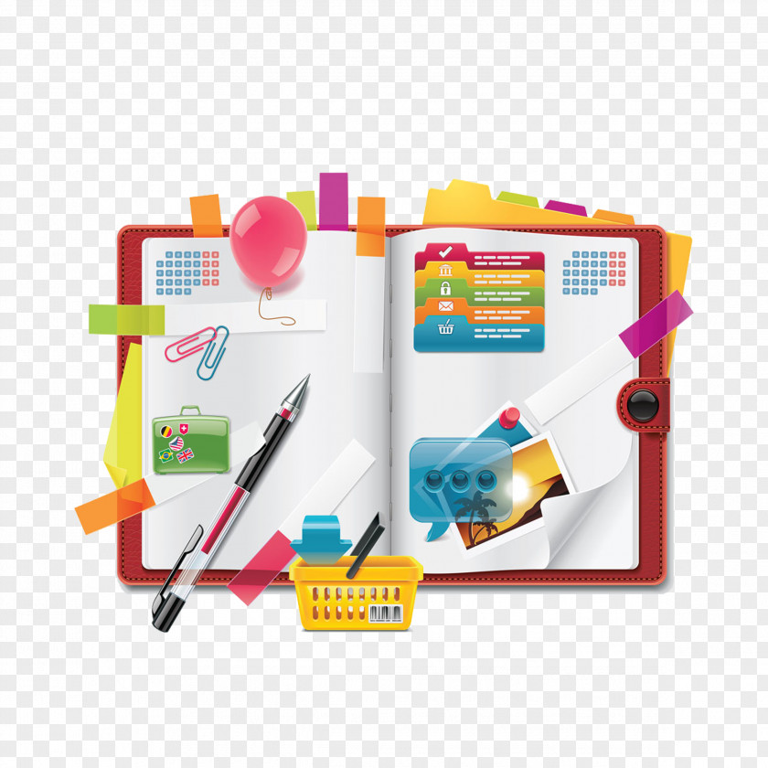 Creative Notebook Design Elements Outsourcing Payroll Small Business Management PNG