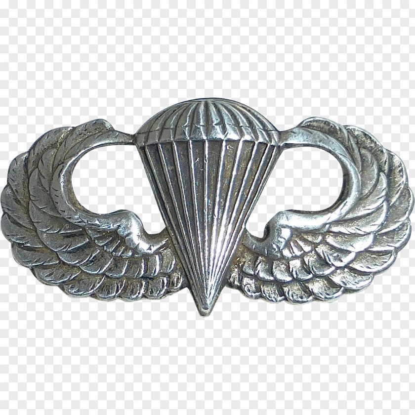 Blue Parachute United States Army Airborne School Parachutist Badge Paratrooper Forces 82nd Division PNG