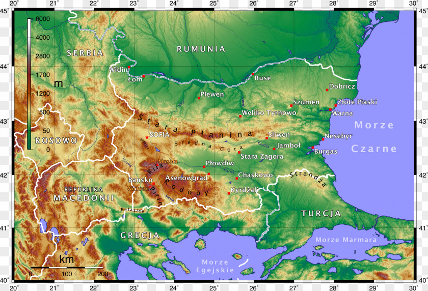 Polish Bulgaria Germany Topographic Map World PNG
