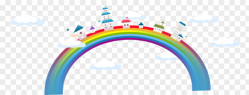 Vector Illustration Rainbow House PNG
