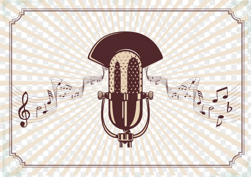 Retro Microphone Vector Singing Artist PNG