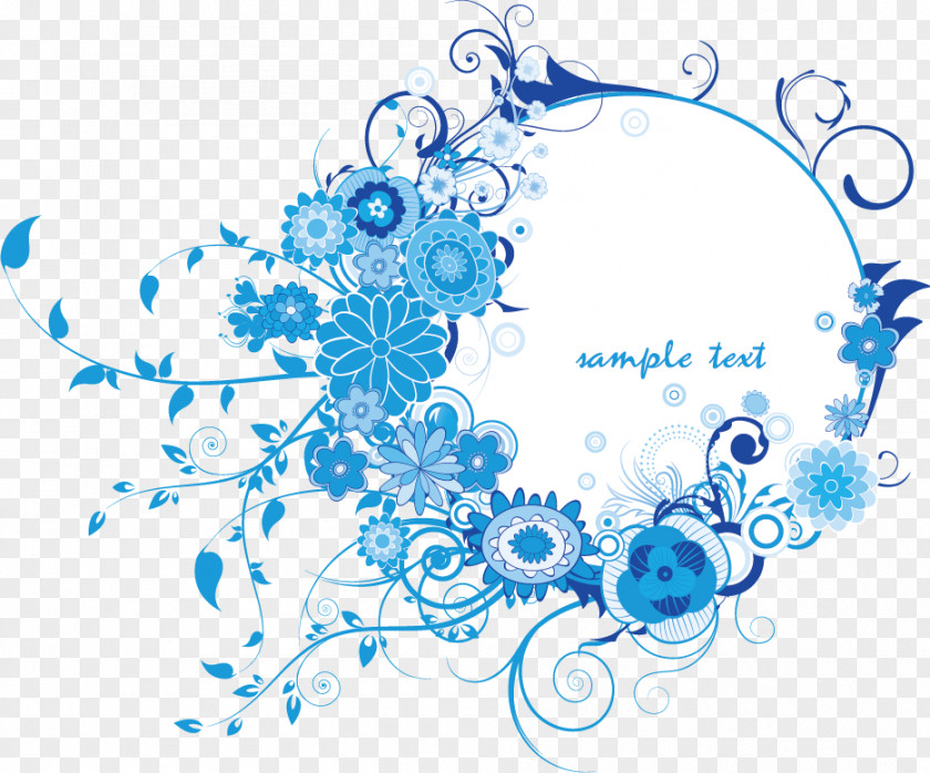 Texture Free Vector Blue Border Buckle Material PNG