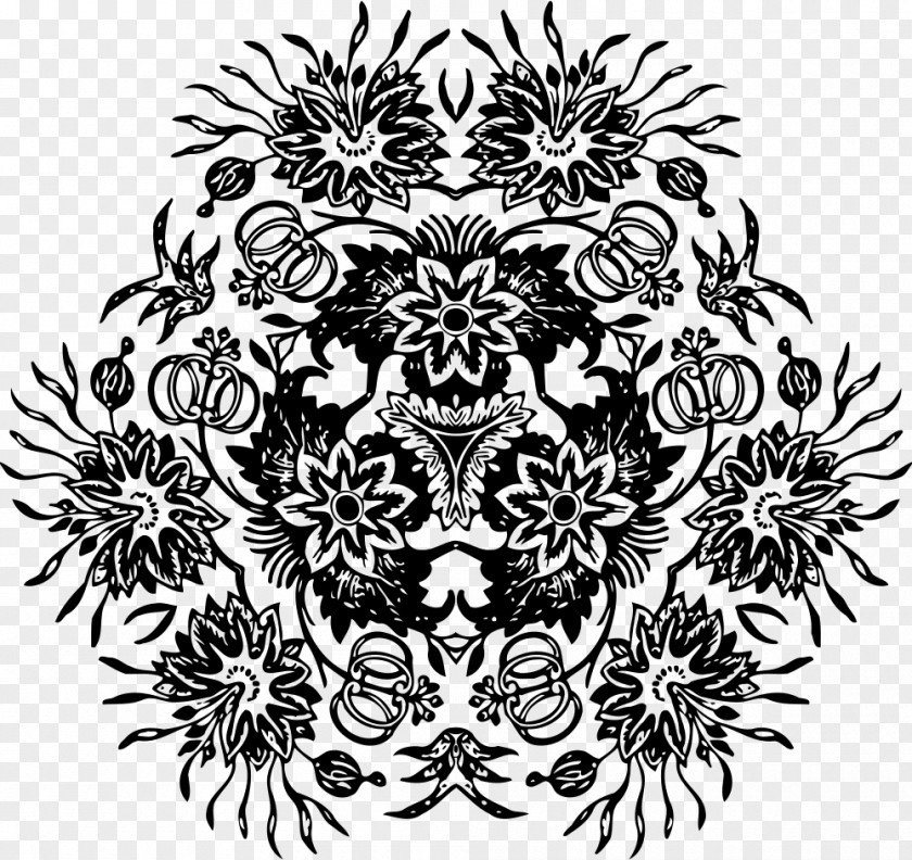 Flower Ornaments Black And White Visual Arts PNG