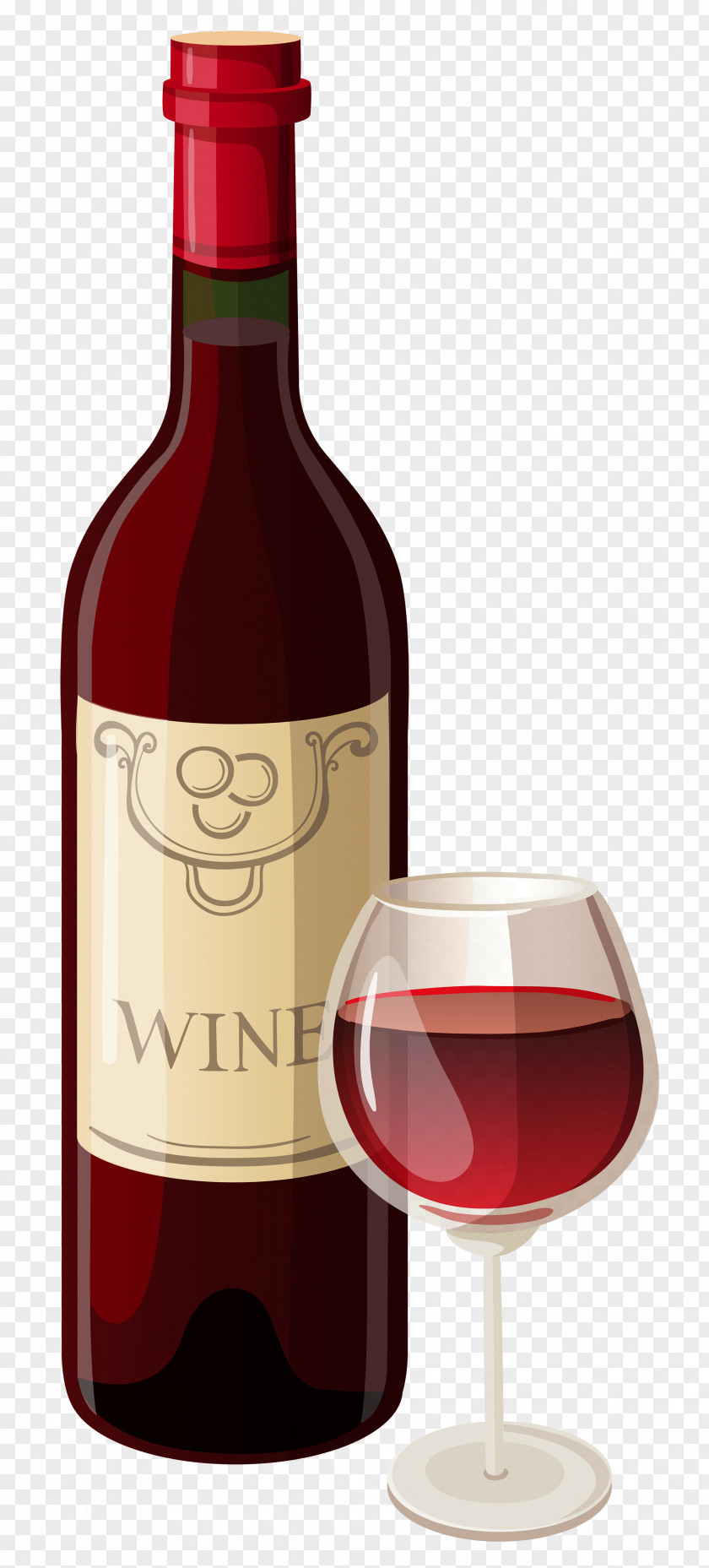 Wine Bottle And Glass Vector Clipart Red Champagne Clip Art PNG