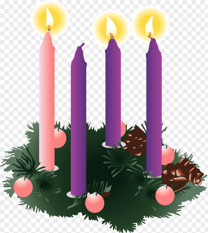 Christmas Advent Wreath Sunday Candle Gaudete PNG