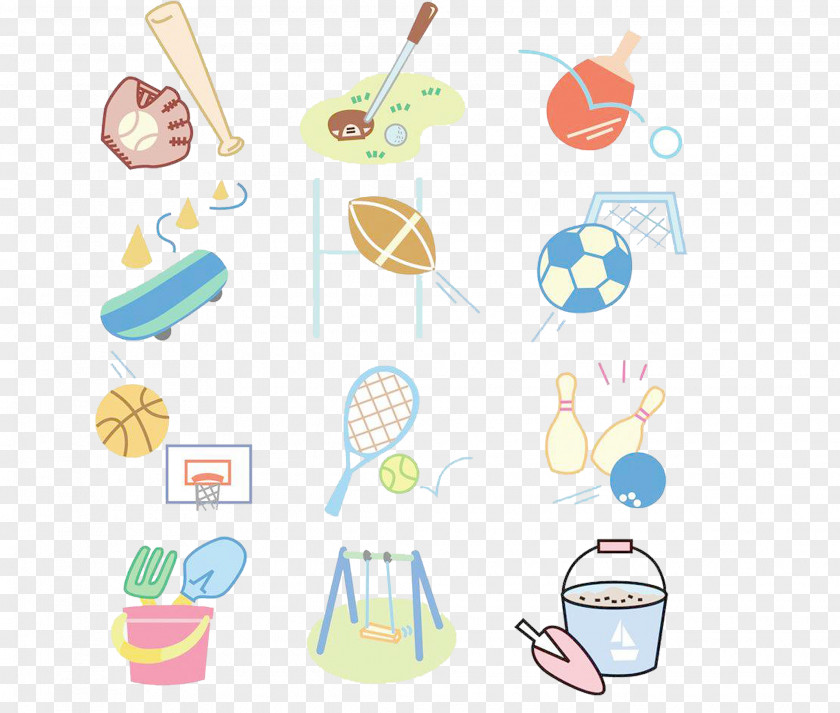 Sports Equipment Cartoon Download Illustration PNG
