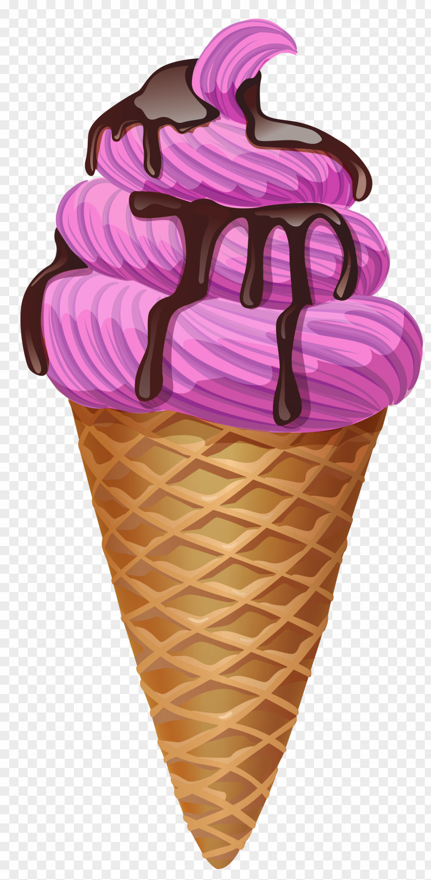 Transparent Pink Ice Cream Cone Picture Chocolate Sundae PNG