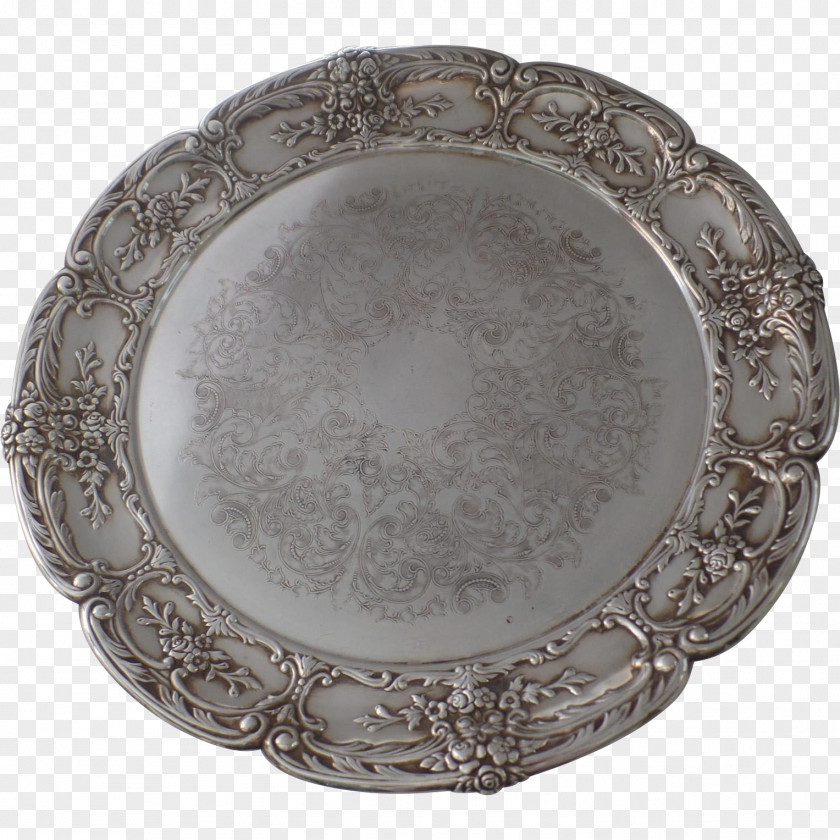 Tray Platter Buffet Tableware Silver Plate PNG