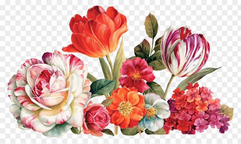 Flower Painting Bouquet Floral Design Decoupage PNG