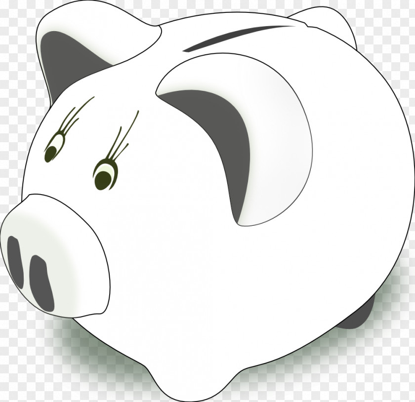 Piggy Bank Black And White Saving Clip Art PNG