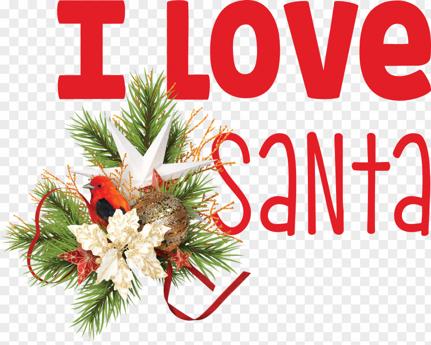 I Love Santa Christmas PNG