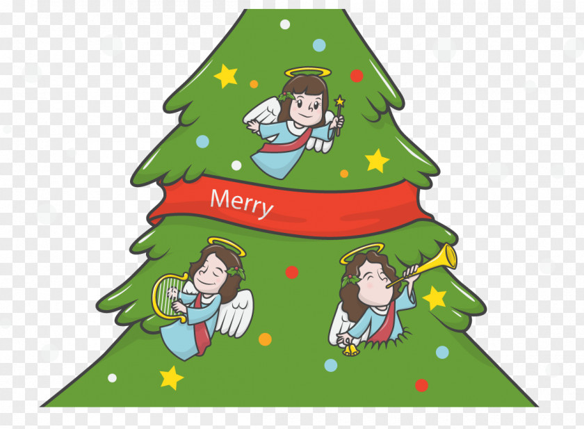 Little Angel Christmas Tree PNG