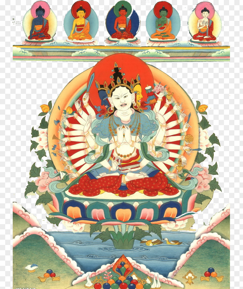 Quasi Mention Goddess Statues Cundi Bodhisattva Thangka Buddhahood Buddhism PNG