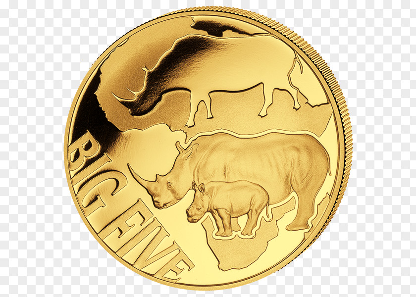 Coin Gold Rhinoceros Medal PNG