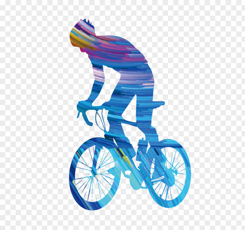Man Riding A Bicycle Cycling Sport Sticker Decal PNG