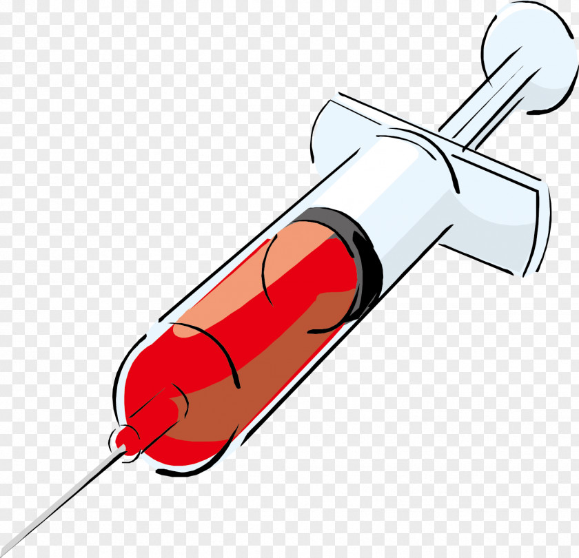 Creative Cartoon Syringe Hypodermic Needle Blood Injection Clip Art PNG