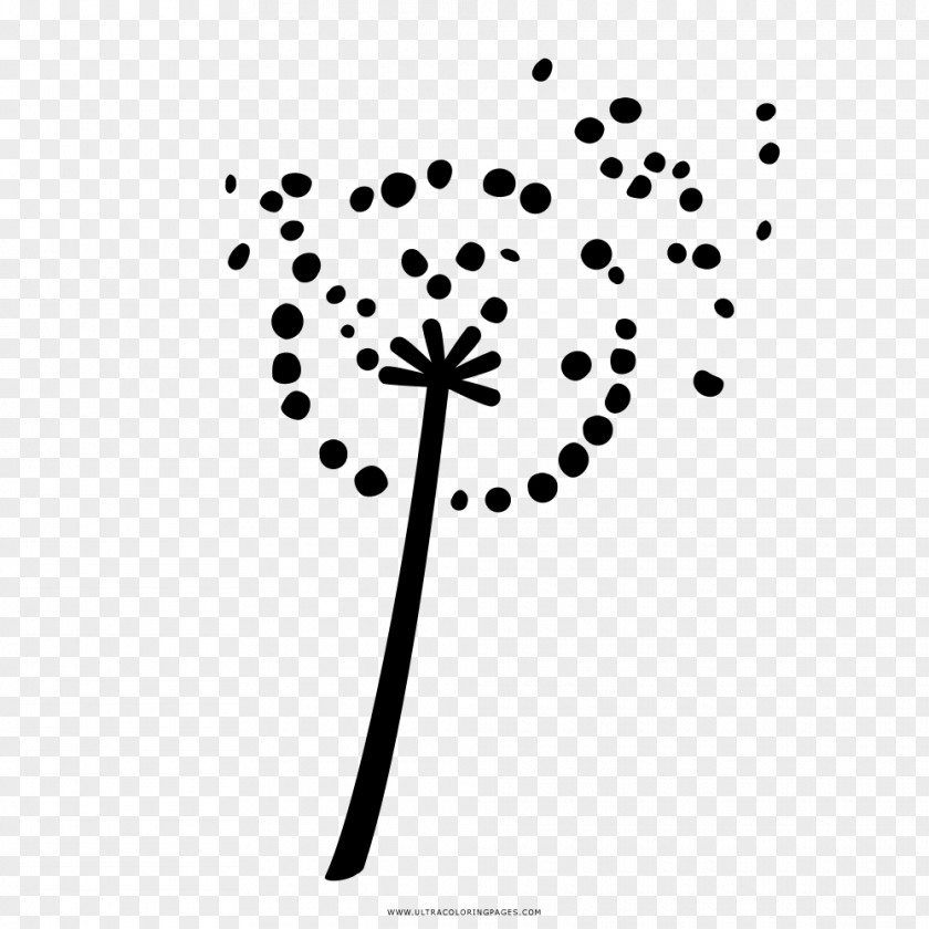 Dente Coloring Book Drawing Common Dandelion Black And White PNG